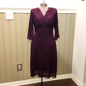 Kiyonna Burgundy Lace Dress Size 0